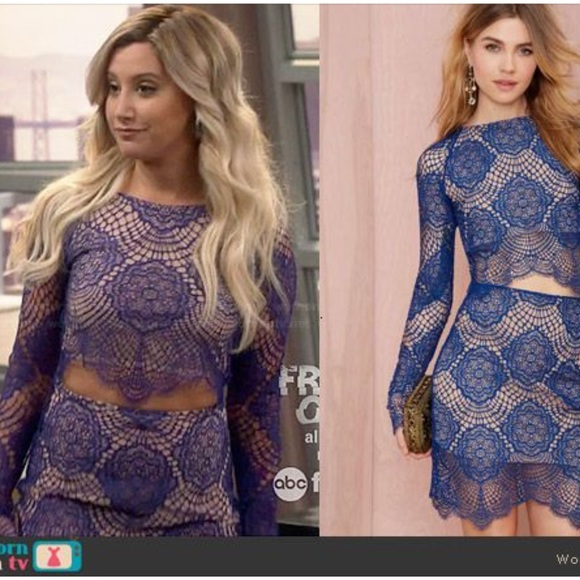 For Love & Lemons blue lace "Grace" crop top - Picture 5 of 10